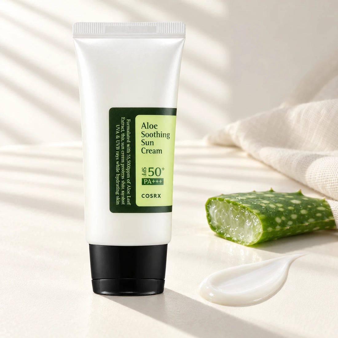 COSRX Aloe Soothing Sun Cream SPF50+ PA+++ 50ml tube with aloe
