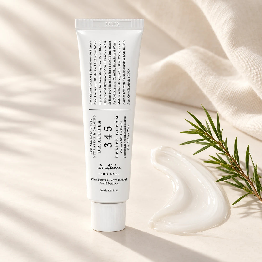 Dr.Althea 345 Relief Cream 50 ml tube with lightweight gel cream texture, front packshot