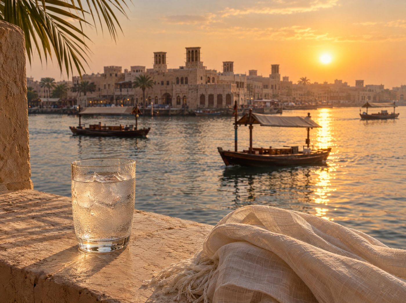 شمس قوية، هواء مكيف بارد، وصيف رطب.